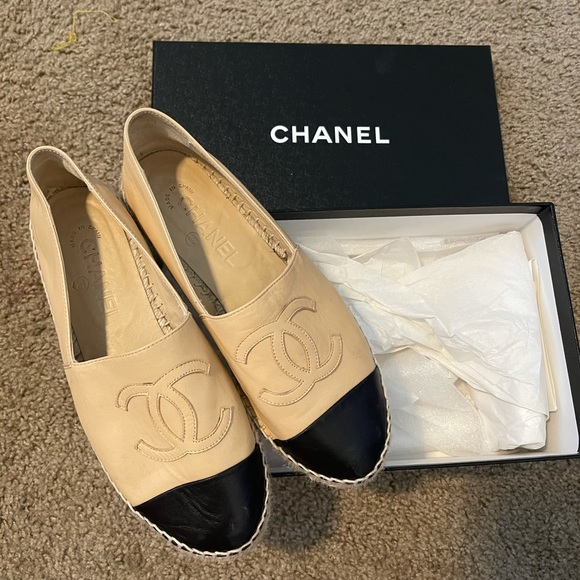 CHANEL Shoes - Chanel Lambskin Leather Espadrilles